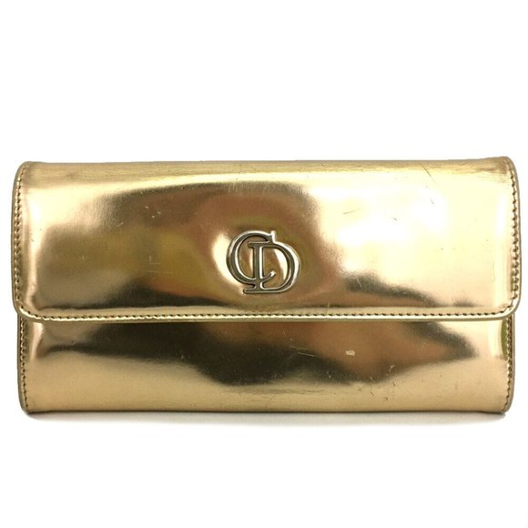 Christian Dior CD Logo Leather Long Bifold Wallet - Picture 1 of 8